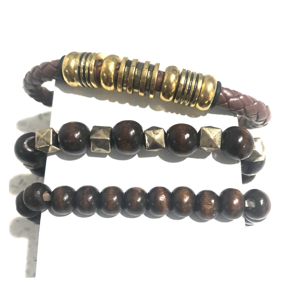 Brown & gold men’s bracelets